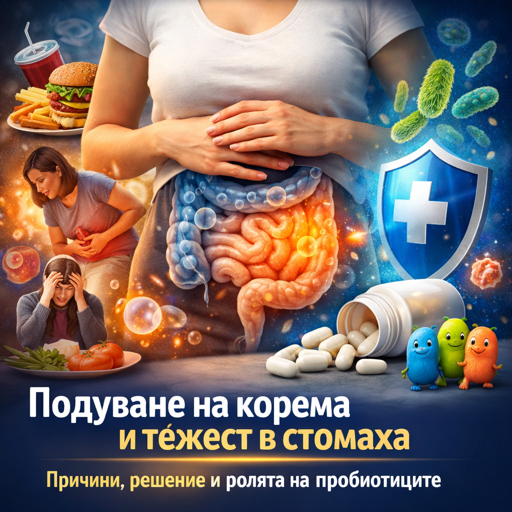Подуване на корема и тежест в стомаха - причини, решение и ролята на пробиотиците