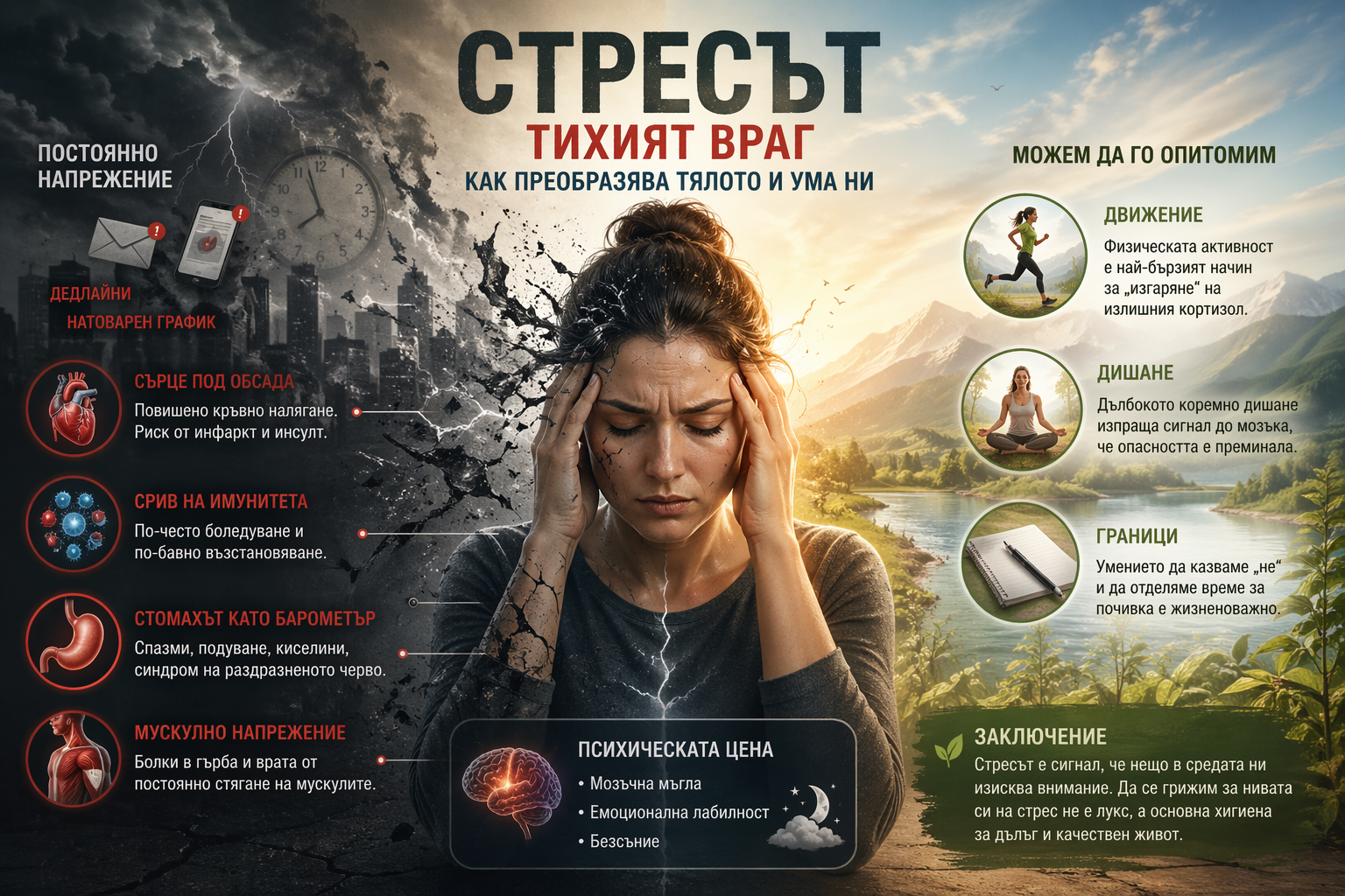 Тихият враг: Как стресът преобразява тялото и ума ни
